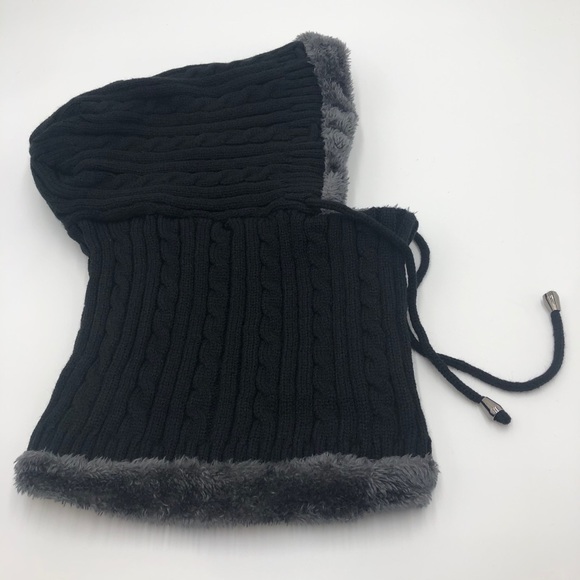 New Winter Unisex Knitted Hoodies Scarf with fur - Picture 9 of 12